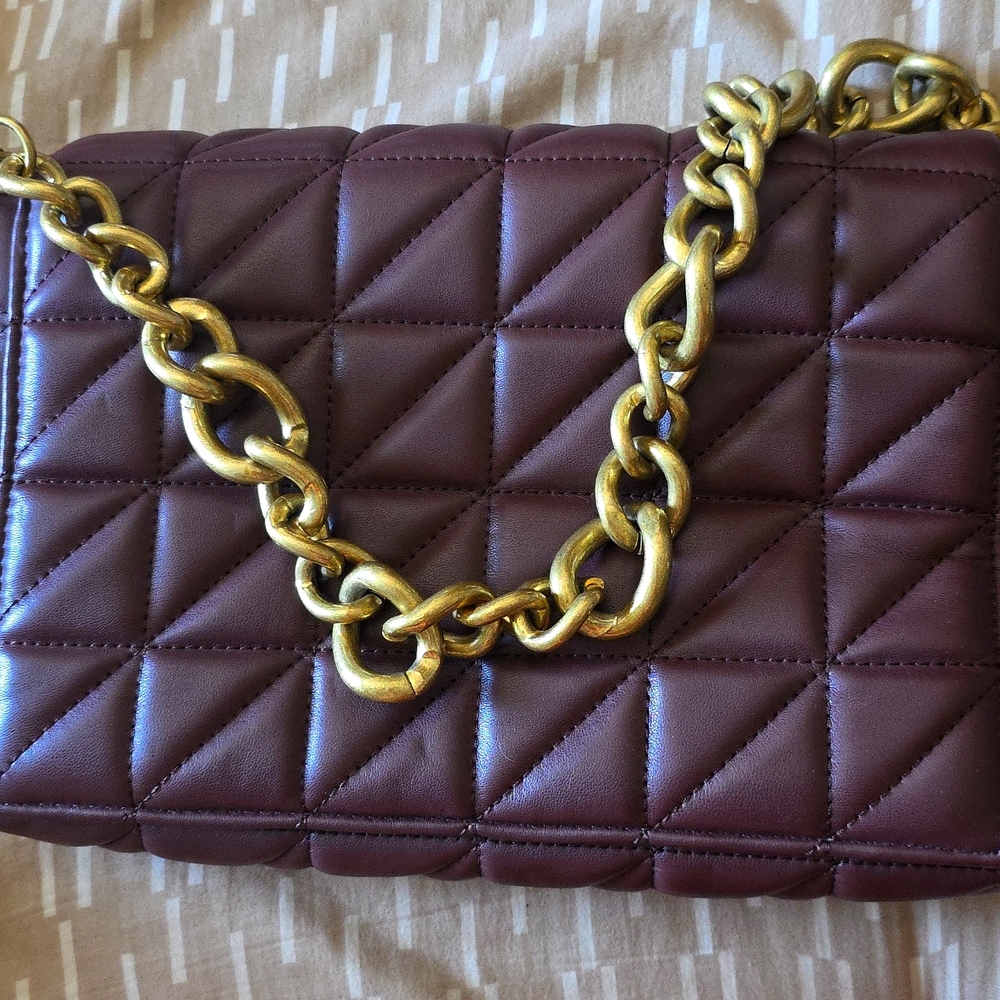 Zara quitted chain strap shoulder bag